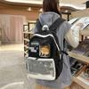 Y2K Transparent DIY Badge Display Plate Large Capacity Backpack Student Schoolbag Women Japanese Harajuku Backpack Ita Bag