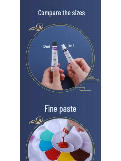 Set Pigmenți Pictură Chineză Kaba Bear: 12 Culori pentru Începători în Pictura cu Tuș - Ideal pentru Elevi de Școală Elementară și Gimnazială