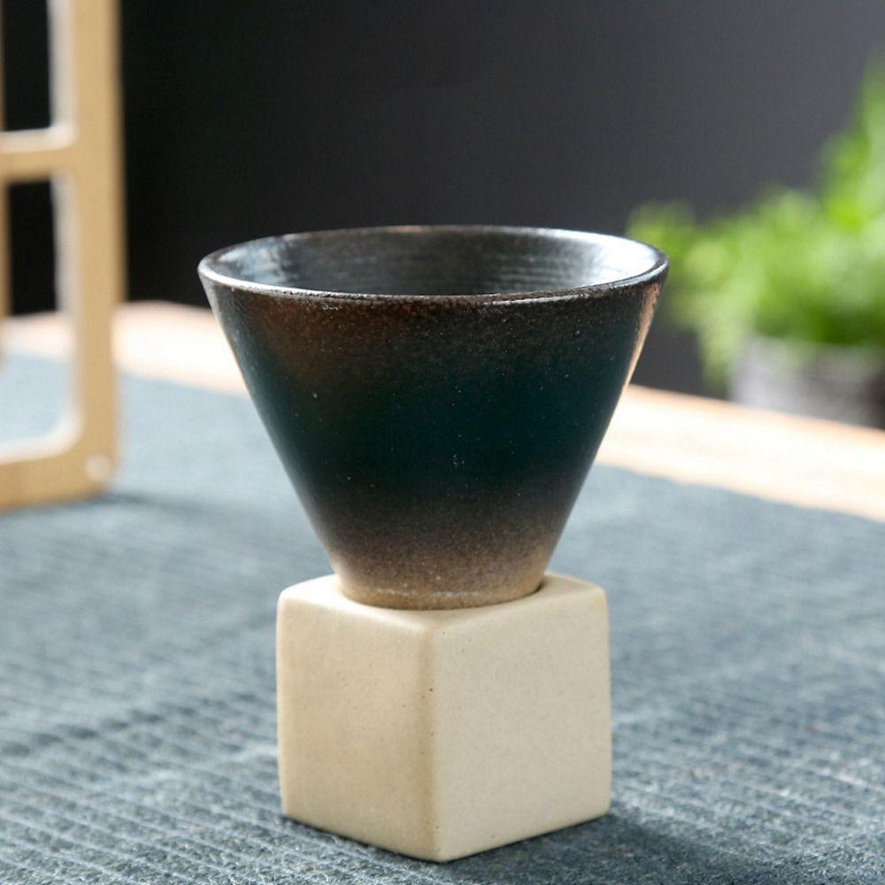 Porcelain Pottery Retro Funnel Shaped Drinkware Cappuccino Latte Espresso Coffee Mug Tea Cup