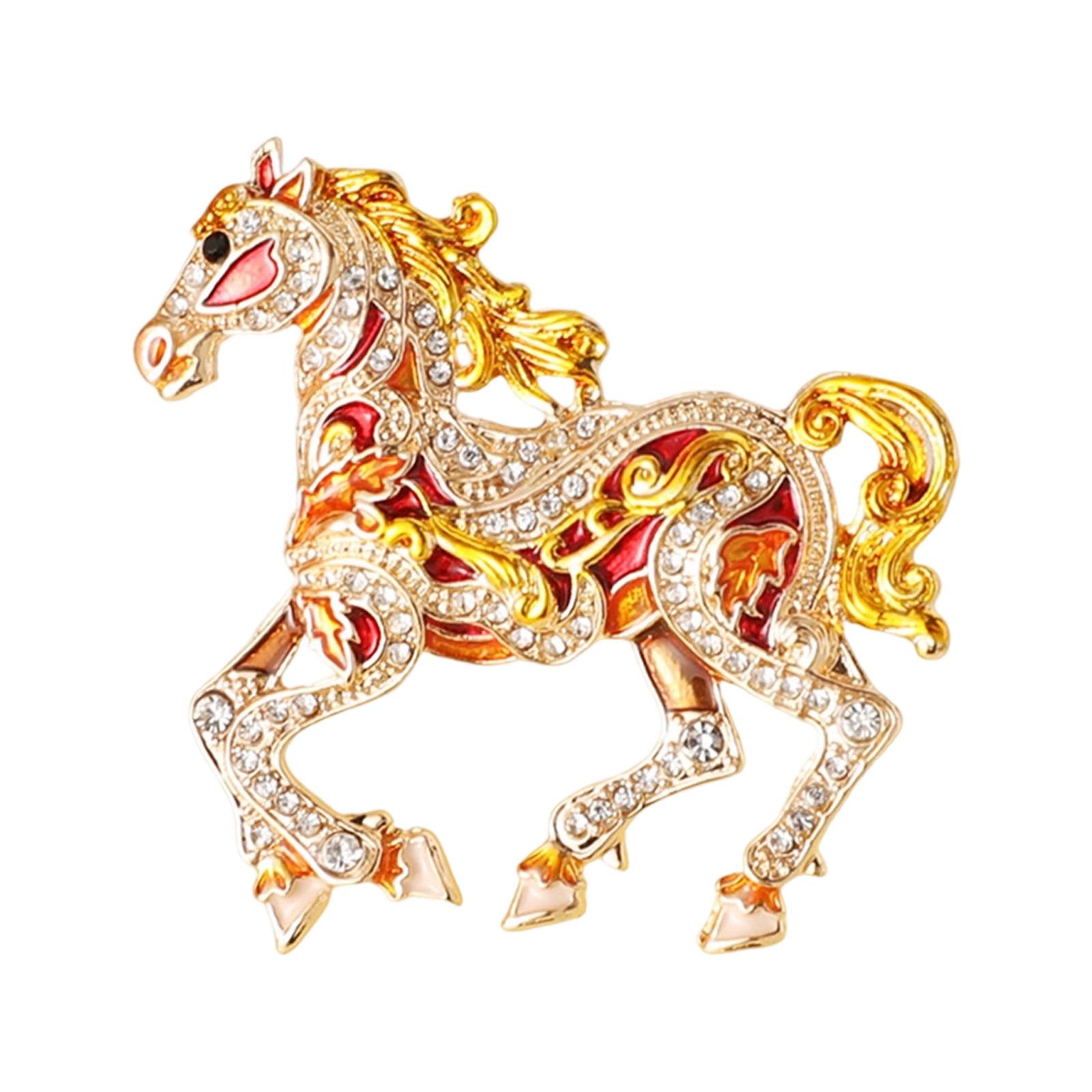 

Durable Zinc Alloy Chinese Zodiac Horse Brooch For Fashion Accessories And Special Occasions