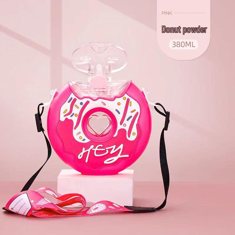 

Sweet Donut Straw Water Bottle for Kids - Portable Cup for Primary and Kindergarten Boys & Girls 380ml