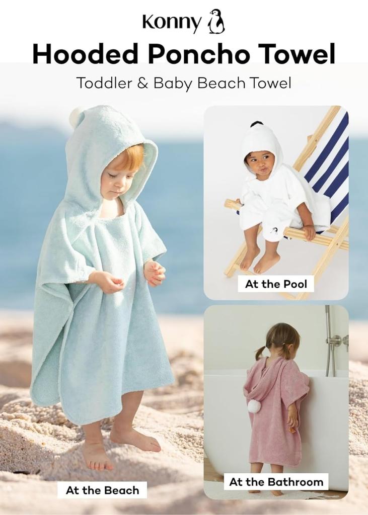 Konny Baby Hooded Towel Prevents Bathing from Getting Bath For Hooded Bath For Babies 0 To 3 Years Old (Konny) Eco-Tex Certified, Cold, Soft,