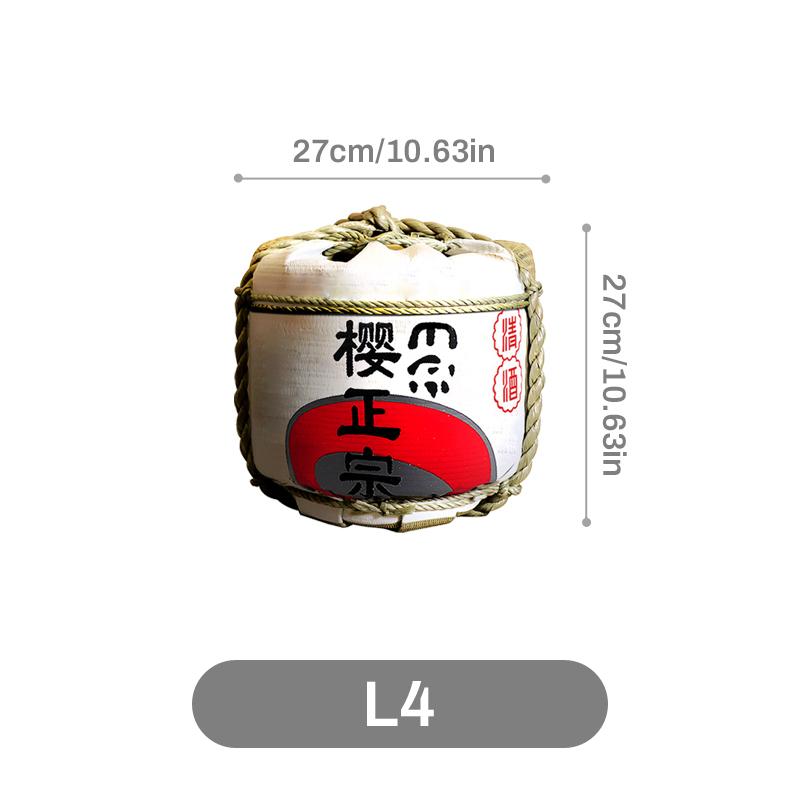 Japanese Style Restaurant Decorative Wine Barrel Sake Sushi Shop Pub Bar Display Foam Barrel Sakura Wine Cellar Decor Ornaments