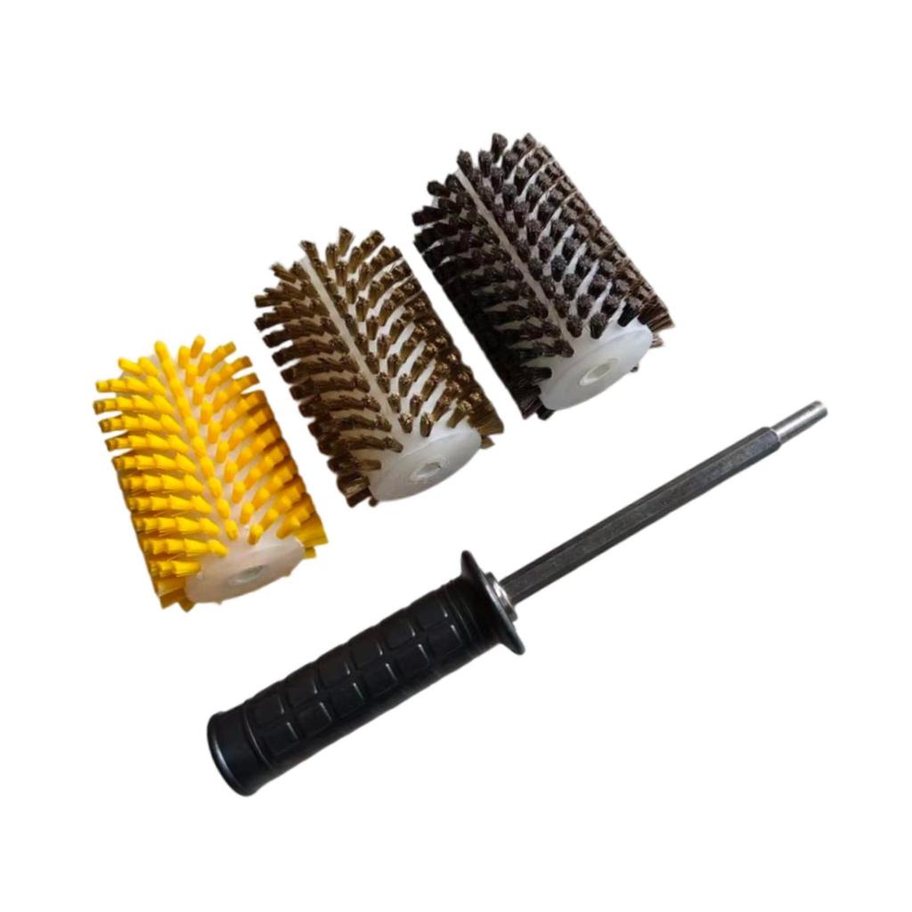 Brushes Ski Brush Set Rotating Kit Board Waxing Electric with Axle Shaft Handle
