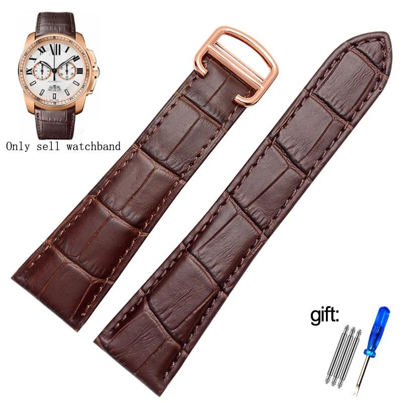 Watch Strap For cartier tank calibre series  Genuine Leather Mechanical Watch  men's and women's 20mm 22mm 23mm 25mm watch band