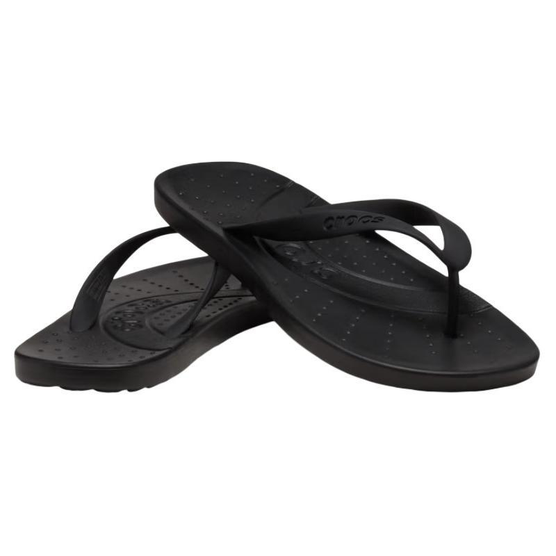 Crocs Round Toe Open Toe Non-Slip Slippers Unisex Black