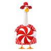 Christmas Goose Outfit Red Formal Hat And Checkered Goose Clothes Xmas Candy Porch Goose Costume for 23 Inch Lawn Geese Statue