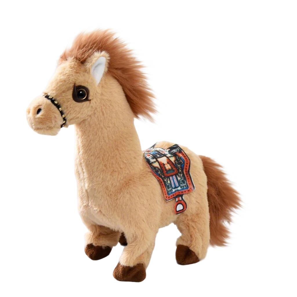 Electric Plush Toy, Simulated Horse Walking Sound, Wagging Tail, Children's Gift, Electronic Pet
