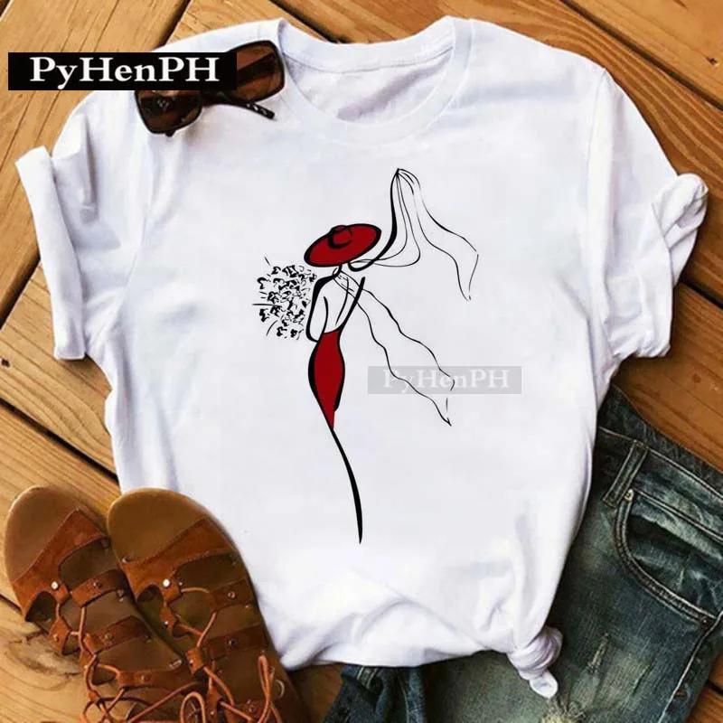 Women's Fashion Western Ballet Dancer Short Sleeve T-shirt Casual Elegant Summer Top Polyester Fabric Girl's Personality Sister