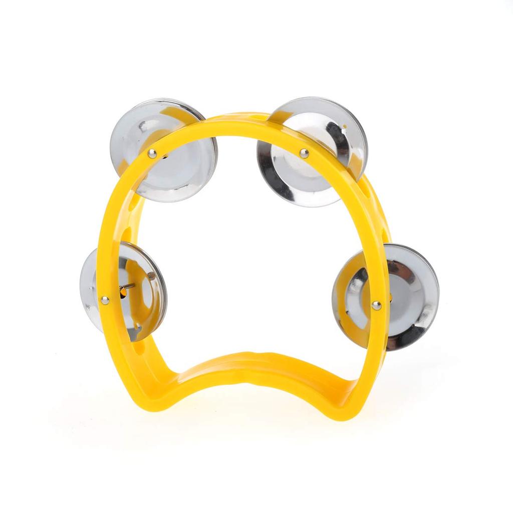 Musiclily Plastové půlměsíční tamburíny, červená/žlutá (Balení po 2)