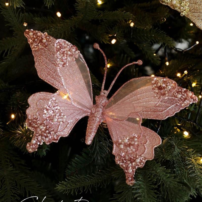 Bright Butterfly Dragonflies Christmas Decorations For Indoor Outdoors Use Efficient Plastic Hanging Ornament Set