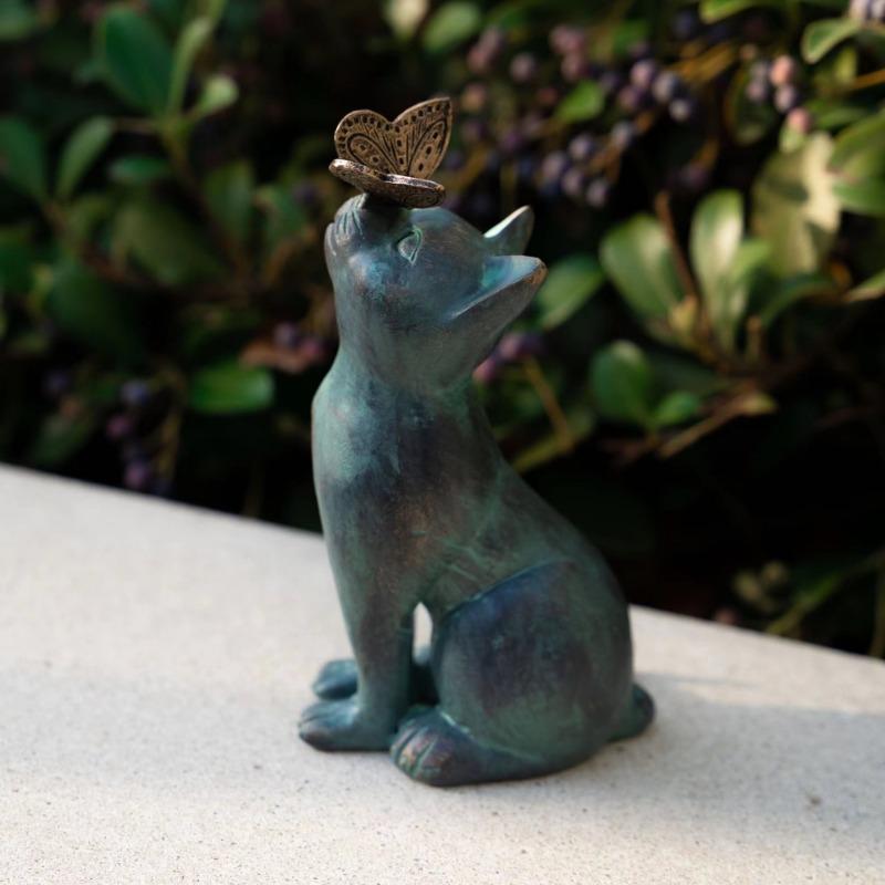 Cute Cat Butterfly Cat Ornaments Home and Courtyard Design Ornaments Cute Cat Resin Handicraft Ornaments