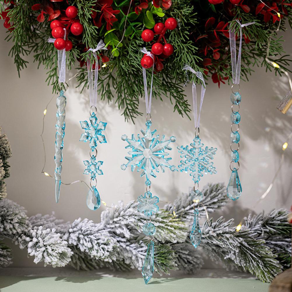 As Shown Acrylic Snowflake Exquisite Snowflake Patterns Lightweight Acrylic Material Festive Event Decoration For Baby Showers