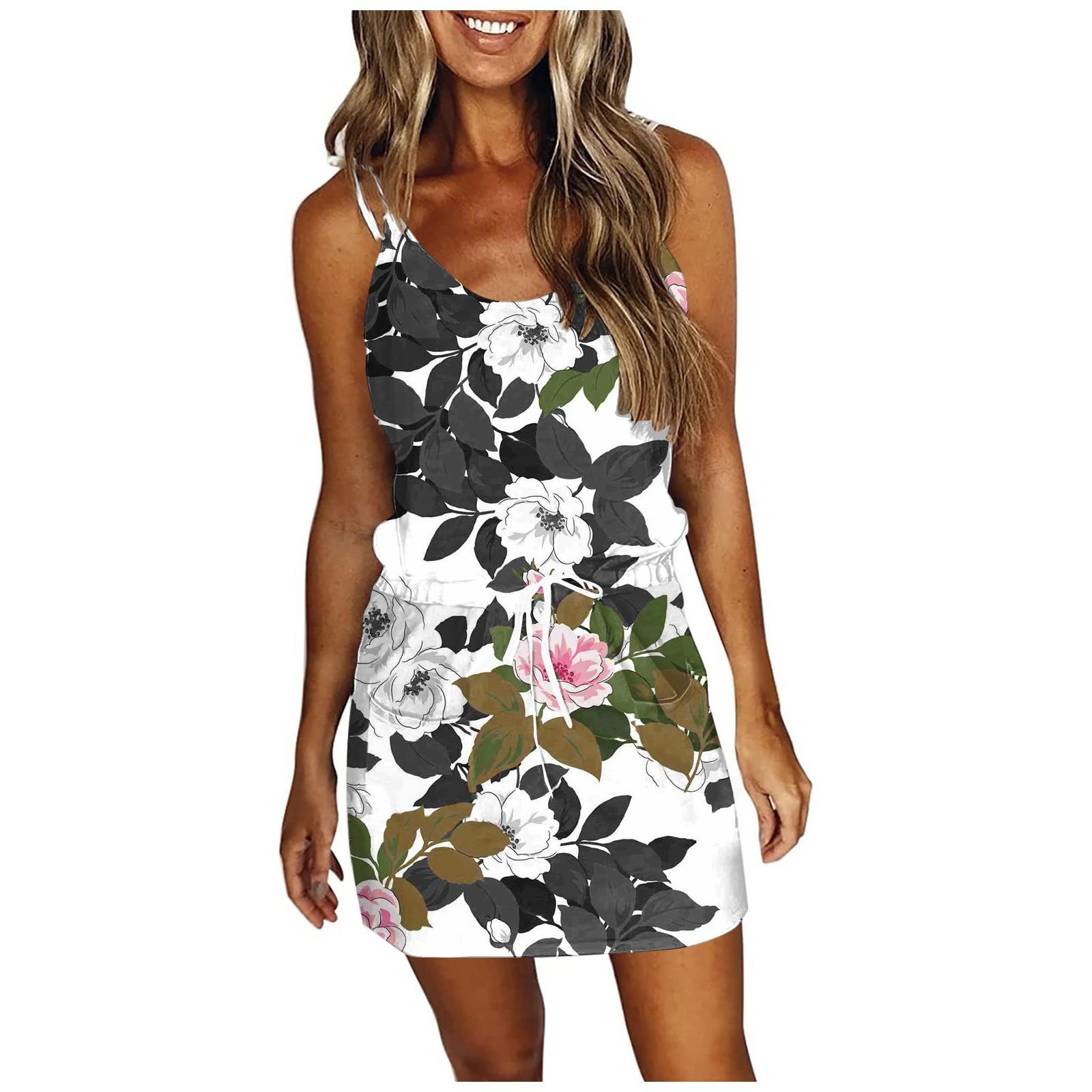 

Женское модное летнее платье в полоску с принтом, свободное платье без рукавов с карманом и v-образным вырезом L белый