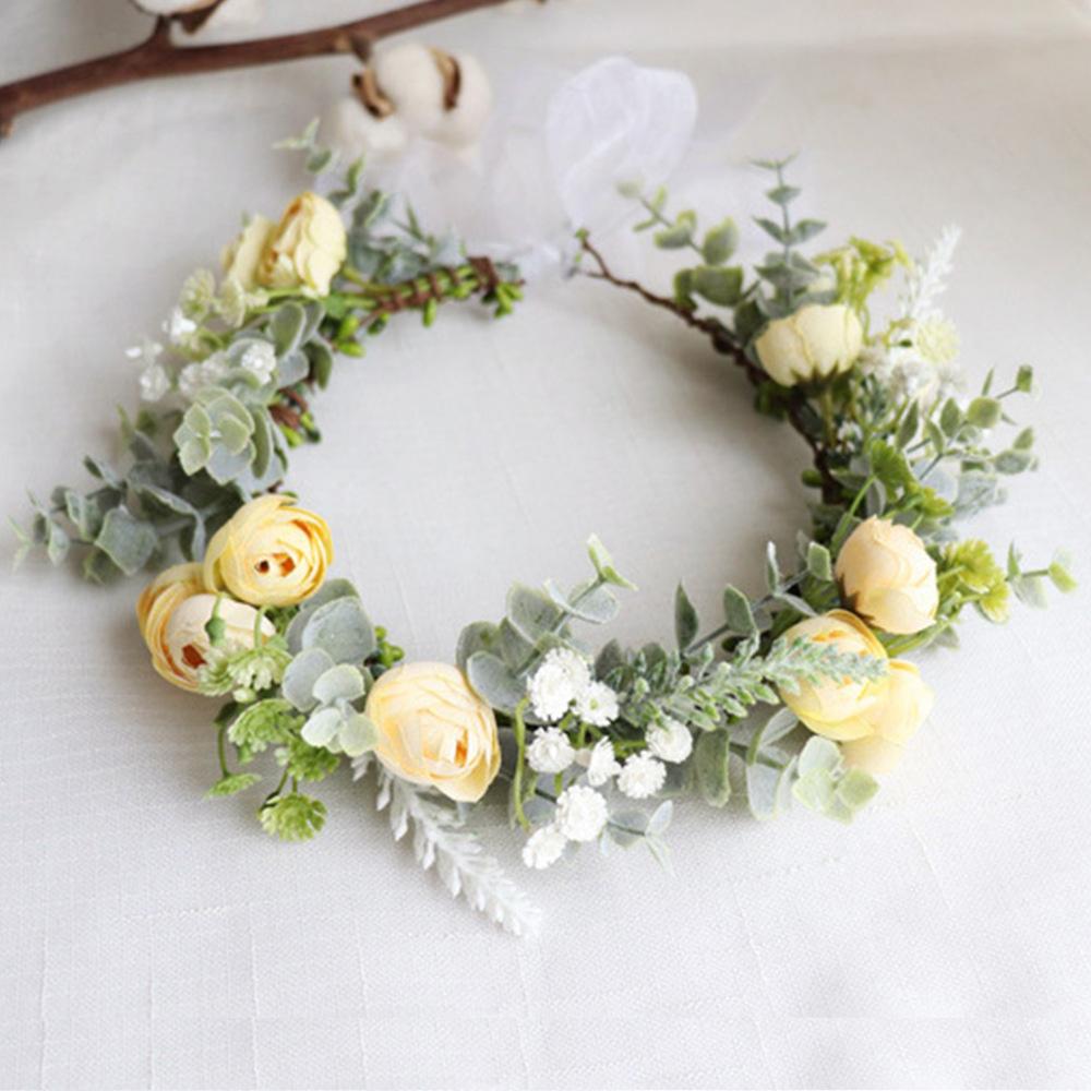 Forest Flower Crown Festival Wedding Floral Headpiece Trendy Flower Headbands  for Women Girls