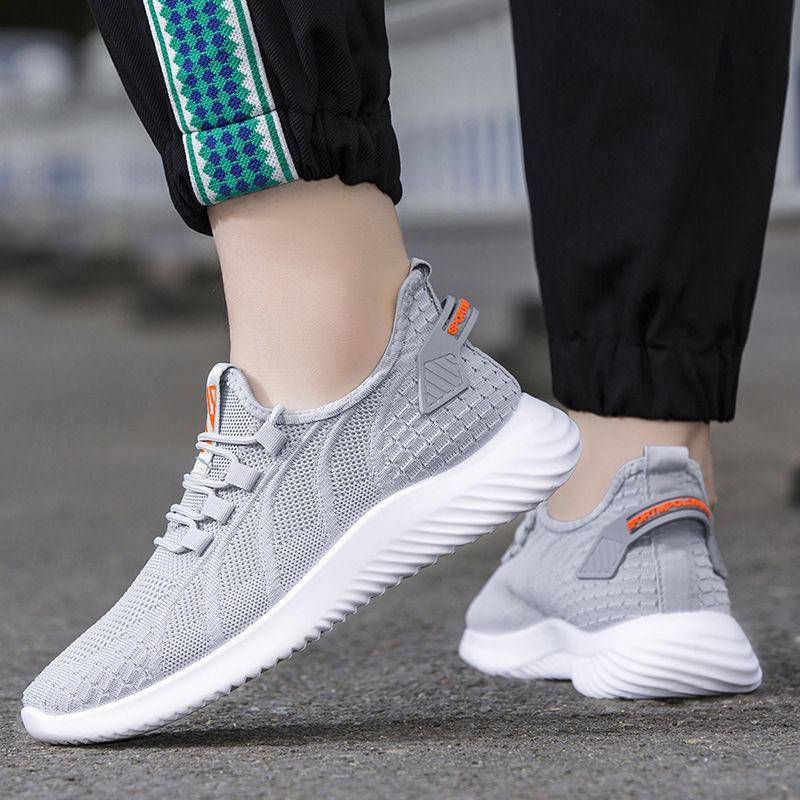 Men's Fly-woven Sports Shoes Fashion Trendy Shoes Simple Solid Color Casual Shoes Trend Comfortable Running Men's Shoes
