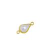 14K Gold Plated Faux Pearl Teardrop Pendant with Round Bezel Loop Charm for DIY Jewelry