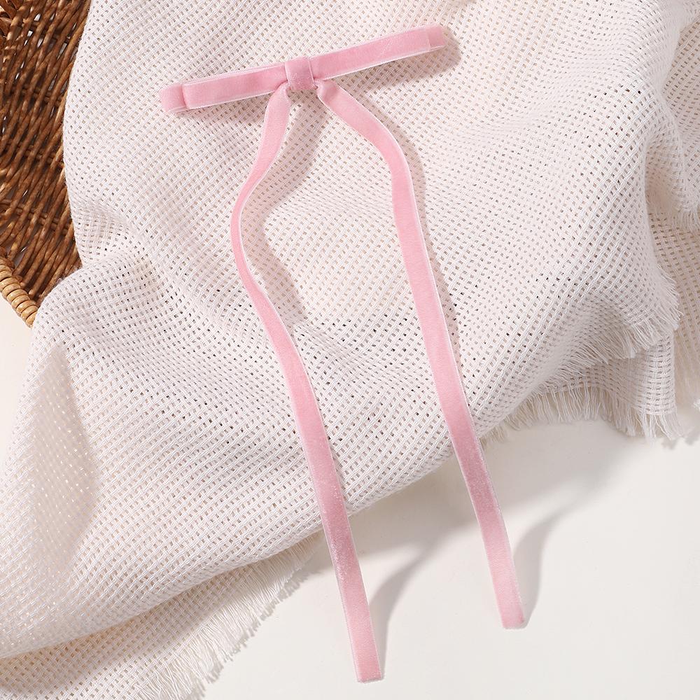 2pcs Vintage Red Velvet Bow Hair Clip For Women Girls Korean Long Tassel Ribbon Hairpins Barrettes Headwear Hair Accessories