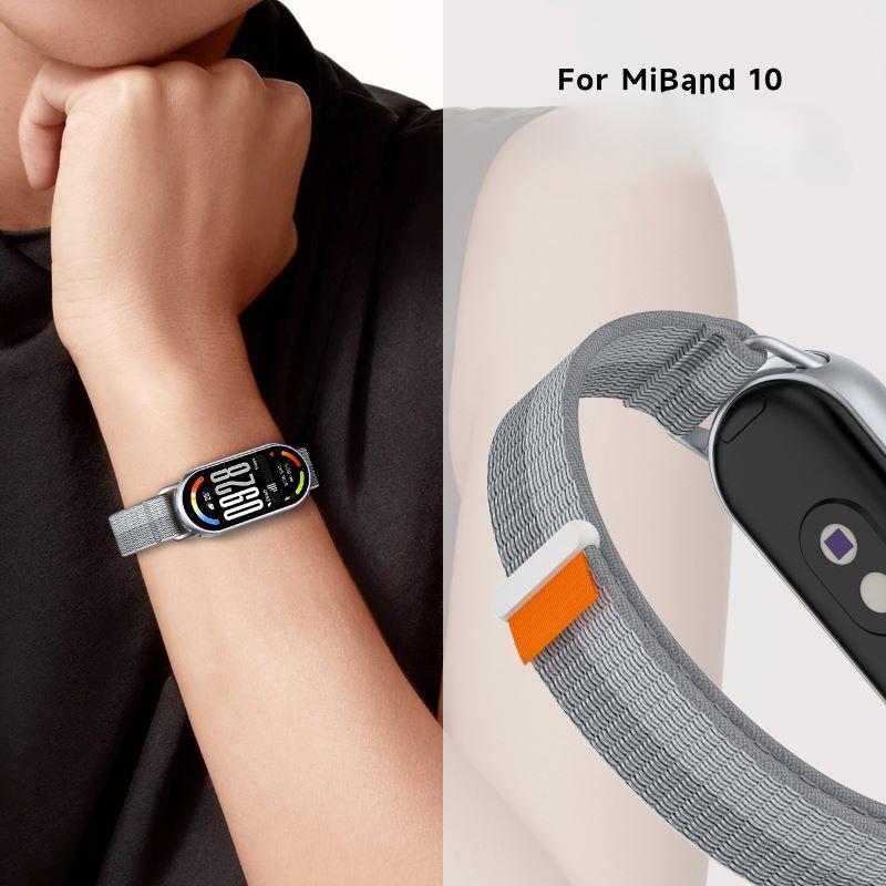 Curea din nailon respirabilă pentru Xiaomi Mi Band 10 9 8 Brățară moale Correa pentru Mi Smartwatch Band 9 10 cu conector metalic