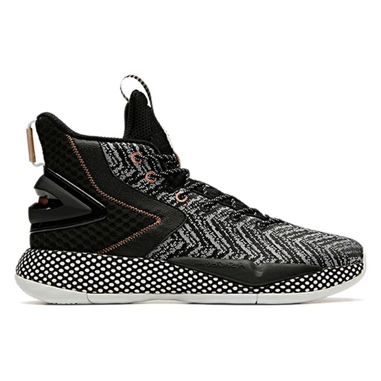 New Anta Crazy 3 Cushioning Warm High Top Basketball Shoes Men's Black White 11941606-5