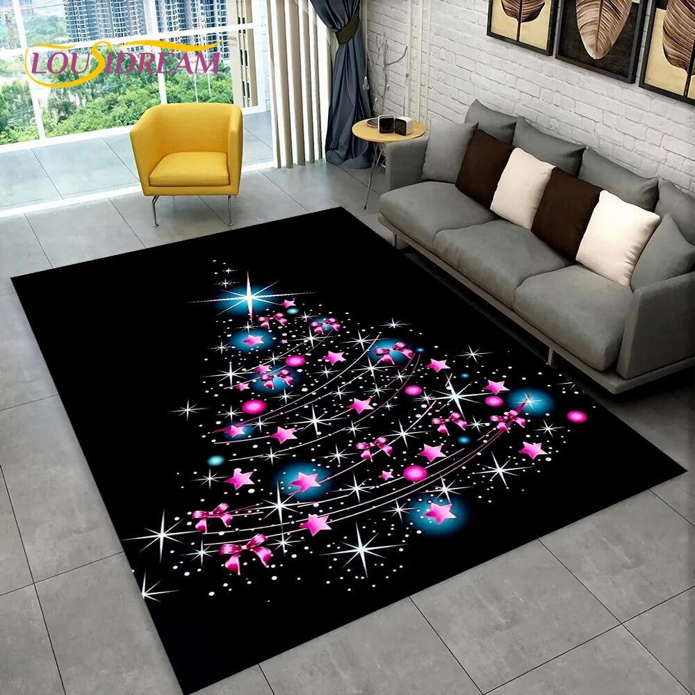 Santa Claus Vánoční stromeček Elk Area Koberec,Koberec do obývacího pokoje Ložnice Rohožka Rohožka Vánoční dekorace,Protiskluzová podložka