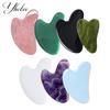 7pcs/ Gouache Scraper Rose Quartz Jade Guasha Stone Board Jade Massagers For Face Gua Sha Scraper Body Acupuncture Face  Lifting