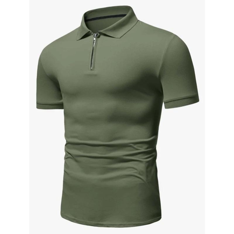 Erkek Polo Tişört Düz Renk Kısa Kollu Yakalı Tişört Günlük Fitted Üst Erkek Giyim