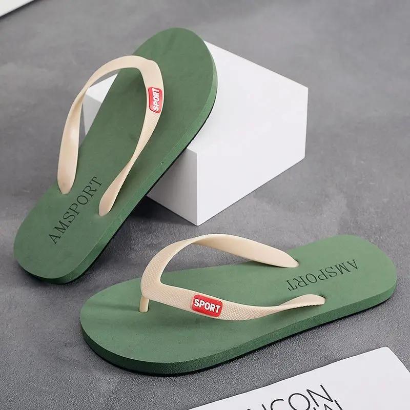 Sandals Man Slip-resistant Slippers for Men Flip Flops Summer Shiatsu Shoes Designer Luxury With Korean Style Cheap Liquidation