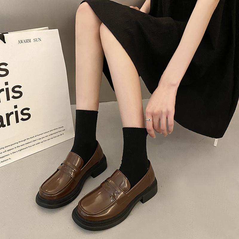 

Модные Новые Популярные Женские Лоферы Весна Британский Стиль Слипоны Платформа Туфли Мэри Джейн Женская Форма Обувь Лолита Женская Обувь Zapatos Mujer 42 коричневый