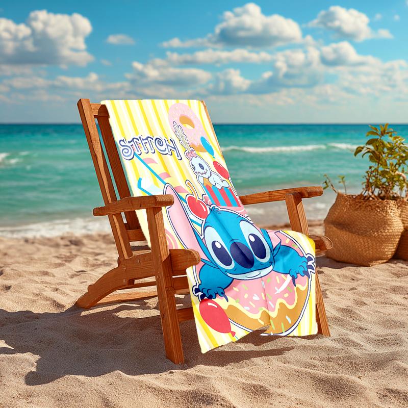 1Pc Stitch'S Sweet Celebration Beach Towel, Quick Dry, Multi-Use for Beach Pool Gym Yoga Home Travel, Christmas, Halloween, Xmas Gift M928618