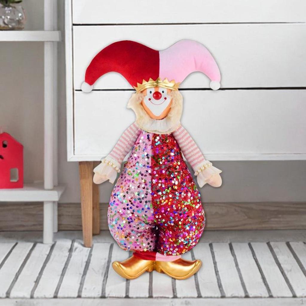 Christmas Clown Doll Decoration Home Decor Xmas Figure Figurine Holiday Ornament for