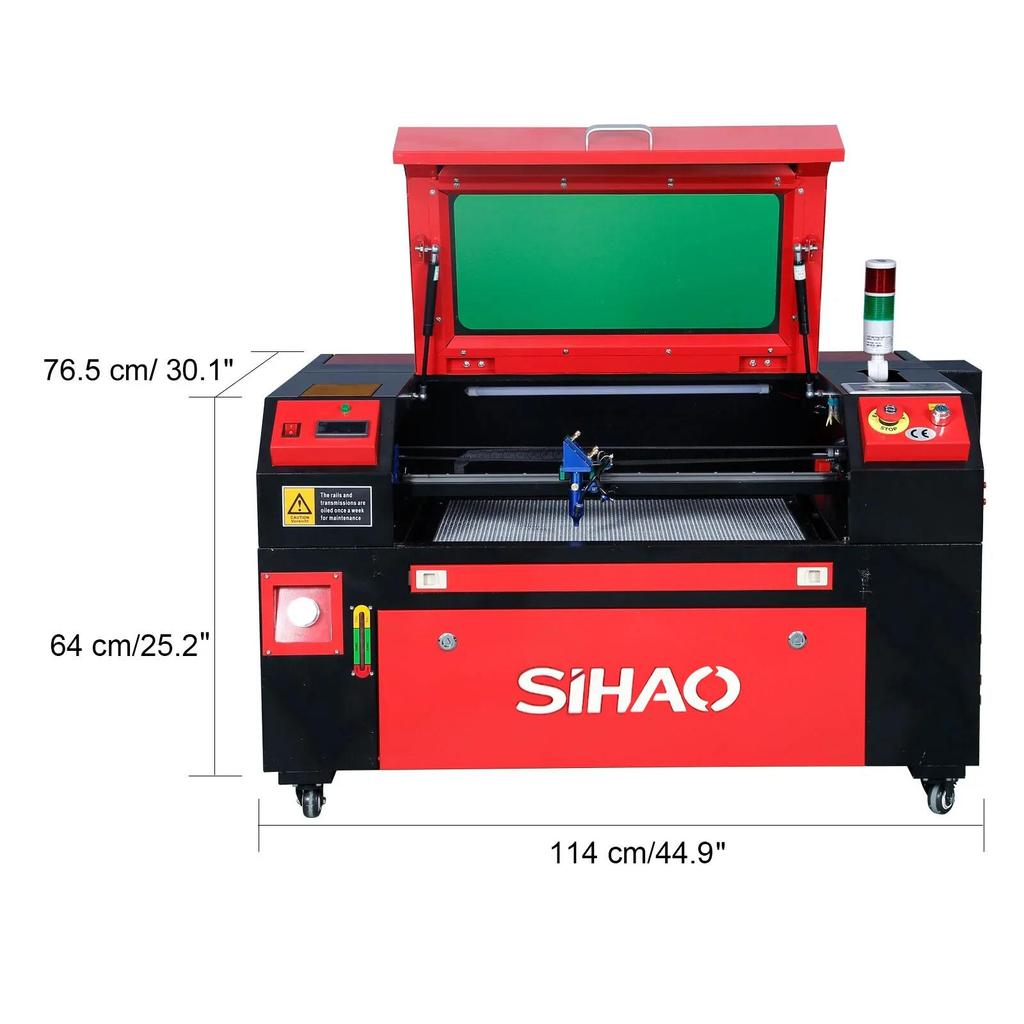 CO2 Laser Cutting Engraving Machine - Compact Type - Worktable Size 40x60 Cm - Power 60 Watts