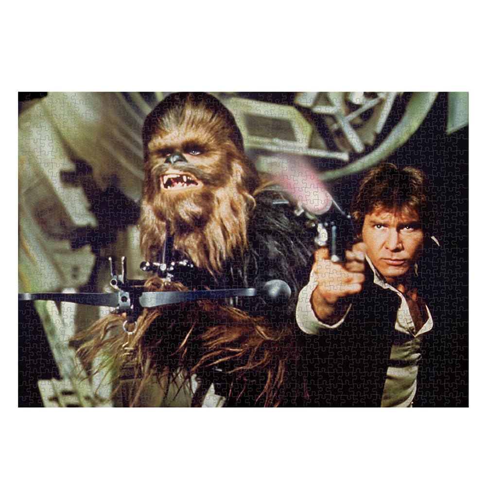 

Tenyo in 1000 Piece Jigsaw Puzzle Star Wars Han Solo Chewbacca Comes with and Service Card [Made Japan] & (51x73.5cm) W-1000-694 Glue, Spatula,
