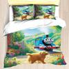 Cartoon Train Print Thomas Quilt Cover 3D Cute Decor Print Comfortable Bedding Set Teenager Children Soft Breathable Bedding