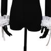 Renaissances Clown Choker Faux Collar White Ruffled Neck Accessory and Wrist Cuffs for Masquerades and Dress Up Event