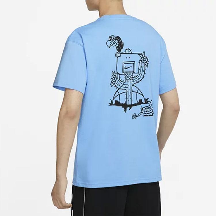 Nike Cartoon-Print Lässiges Rundhals Kurzarm T-Shirt Herren Tops Blau DR8915-412