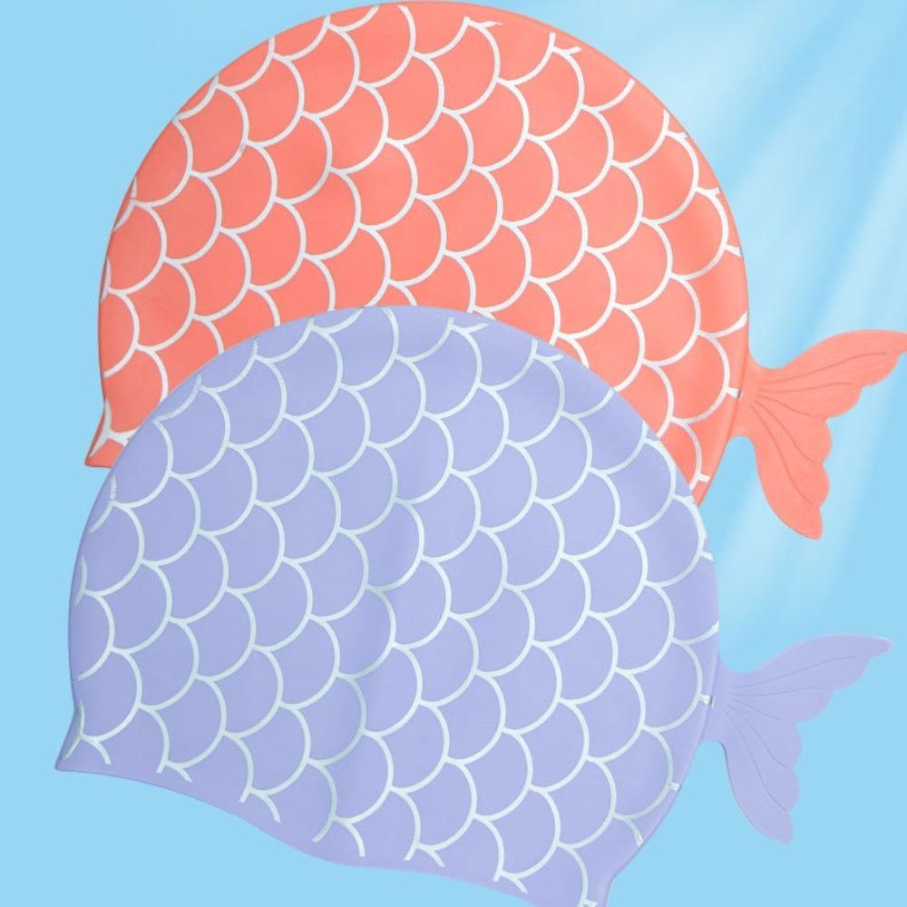 Mermaid Tail Children Swimming Cap Waterproof Swim Pool Hat Girls Swim Hat  Kids