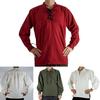 Men's Renaissance Peasant Pirate Shirt With Lace Up Design And Loose Fit For Cosplay