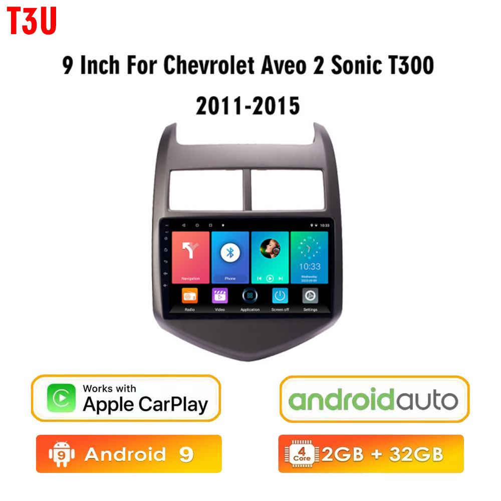 icreative Car Radio For Chevrolet Aveo 2 Sonic T300 2011-2015 Multimedia Player Navigation GPS 2 Din 2din Android Autoradio CarPlay