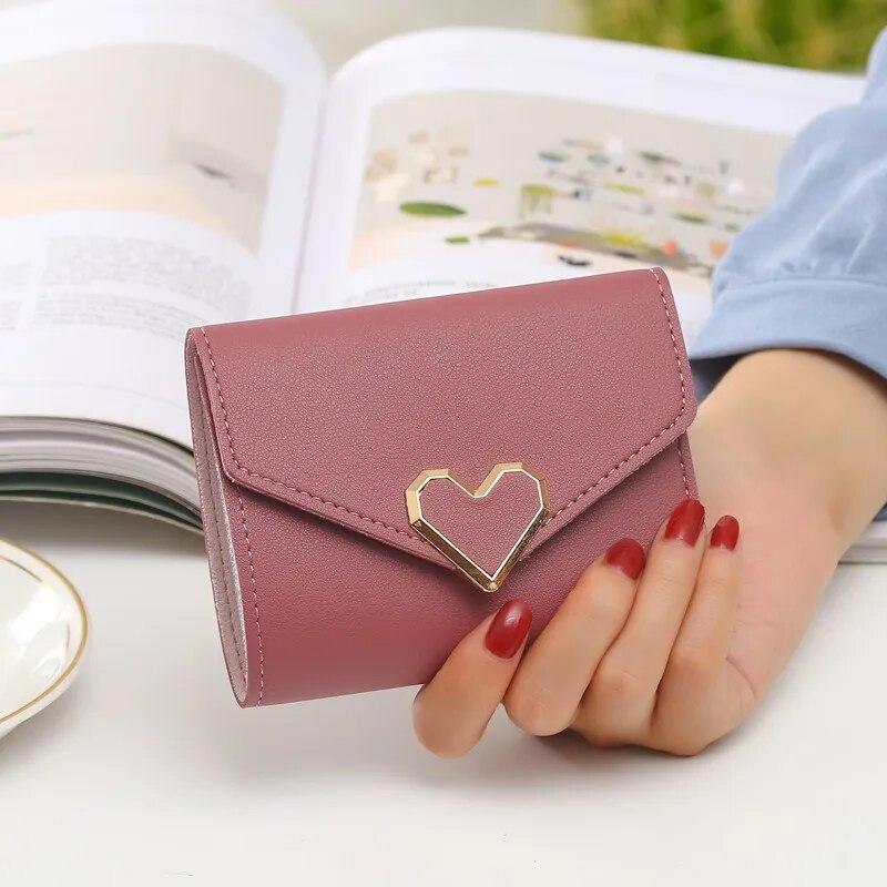 Новые короткие женские кошельки в форме сердца — фото 7