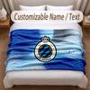 Club Brugge FC Printed Flannel Blanket Custom Name Text Soft Warm Throw For Bedroom Holiday Gift