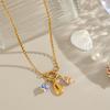 Charms Stainless Steel Conch Seashell Ceramic Beads Pendant Women's Necklace Fashion Summer Jewelry 18K Gold Plated Gift