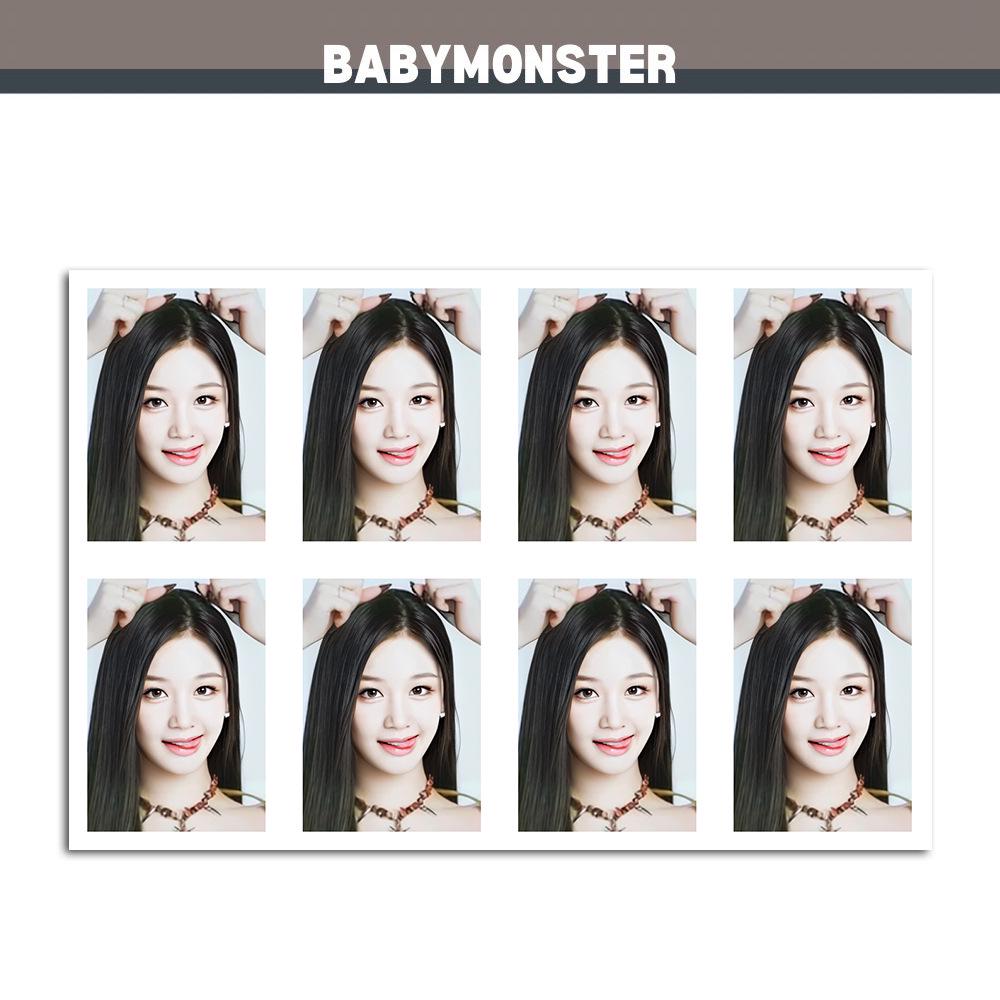 BABYMONSTER Group ID and Tag Style Photo Set - One-Inch and Two-Inch Sizes
