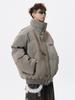Unisex Retro Stehkragen Baumwoll Daunenjacke, Herbst/Winter High Street Stil, Locker und Vielseitig.