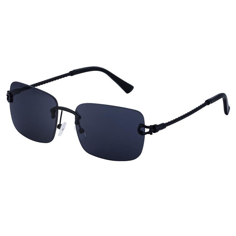 Boîte à lunettes de soleil sans monture avec bordure Lunettes de soleil Homme Lunettes tendance