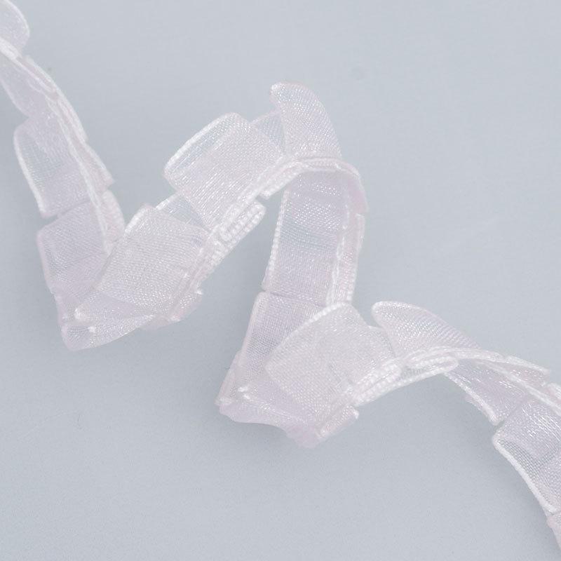 1cm Wide Transparent Chiffon Ribbon Lace Pet Clothing Hat Accessories Handmade Decorative Materials Ruffled Lace Ribbon Bow DIY Flower Handmade