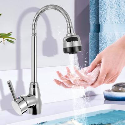 Spout Single Handle Adjustable Spout Deck Mounted Mixer Tap Kitchen Faucet Hot And Cold 360 Rotatable Pull Out Solid Brass Kitchen Spray Basin Faucet
