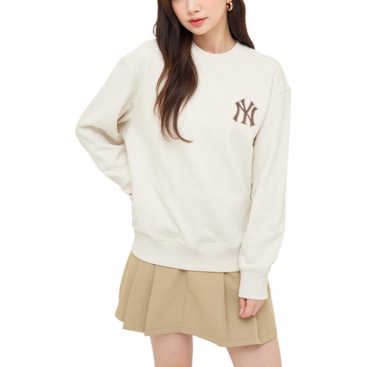 MLB MONOGRAM New York Yankees Sweatshirt Unisex Dark Cream 3AMTM1044-50CRD