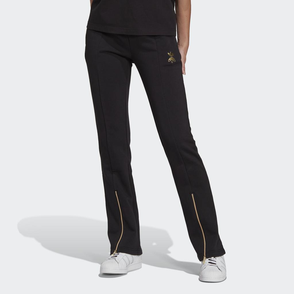Adidas Originals Track Pants With Zipper Slits Tapered Knit Sports Pants Women Bottoms Black HG6647