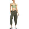 Nike Dri-Fit Solid High-Waisted Drawstring Cropped Knit Joggers Women Joggers Khaki-Green FB5429-325